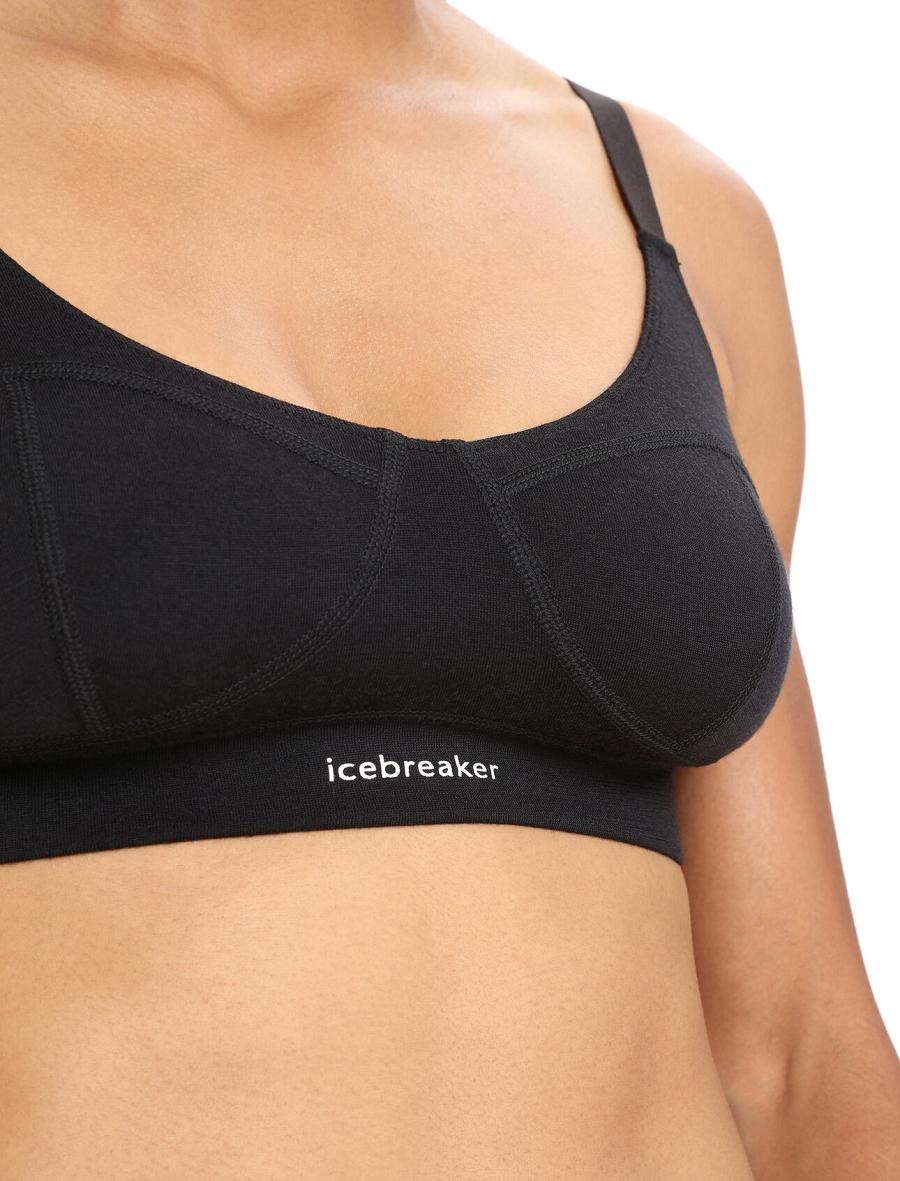 Soutien Gorge Icebreaker Merino Queens Clasp Femme Noir | FR 1811FDNM